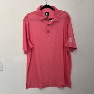 FootJoy Golf Polo – Red Diamond Grid – King’s Country Club (Size L)